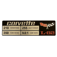 Load image into Gallery viewer, C3 Corvette Spec Data Plate Embossed in Scratch-Resistant Aluminum L-82 Engine 76-77
