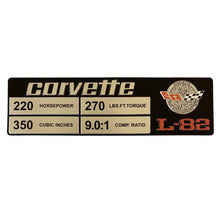 Load image into Gallery viewer, C3 Corvette Spec Data Plate Embossed in Scratch-Resistant Aluminum L-82 Engine 1978
