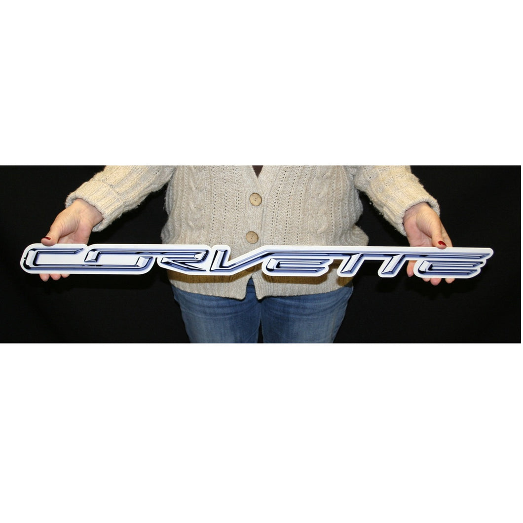 C7 Corvette Wall Emblem Script Large Metal Art 2014 thru 2019 Corvettes