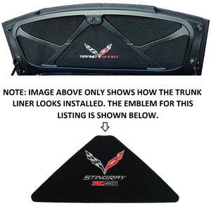 C7 Corvette Trunk Lid Liner w/ Cross Flag Emblem + Stingray Script and Z51 14 thru 19