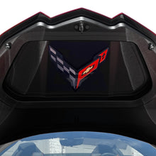 Load image into Gallery viewer, C8 Corvette Trunk BLACK Crossed flag Metal Under Lid Frunk Emblem Fits: 2020 + Later
