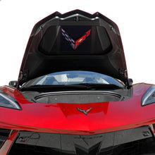 Load image into Gallery viewer, C8 Corvette Trunk BLACK Crossed flag Metal Under Lid Frunk Emblem Fits: 2020 + Later
