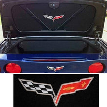 Load image into Gallery viewer, C6 Corvette Trunk Lid Liner w/ Cross Flag Embroidered Emblem 3Pc Kit 05-13
