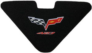 C6 Corvette Trunk Lid Liner w/ 427 + Cross Flag Embroidered Emblems 3Pc 05-13