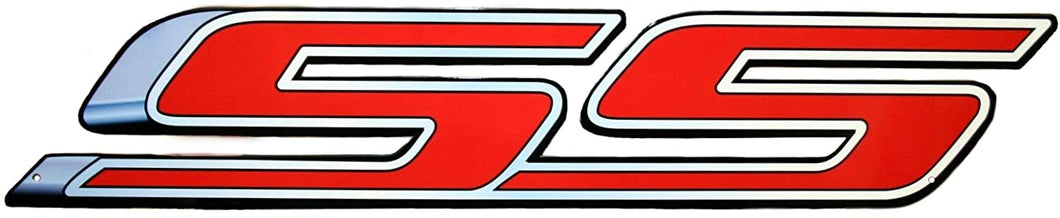 Chevy SS Super Sport in Red Full Size Wall Emblem Art 34