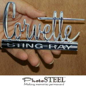 C2 Corvette Metal Magnet Emblem Art Size: 4" x 2.25" Script 66 thru 67