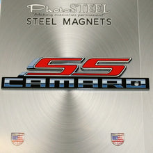 Load image into Gallery viewer, Camaro Super Sport SS Metal Magnet Emblem Art Size: 6&quot; x 1.5&quot; Tool Box Great Gift Item
