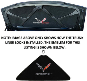 C7 Corvette Trunk Lid Liner w/ Cross Flag Emblem and Stingray Script 14 thru 19