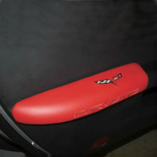 Load image into Gallery viewer, C6 Corvette Red Door Armrest Pad with Embroidered Cross Flag + Script 05-13
