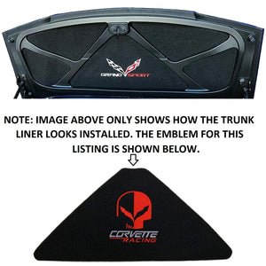 C7 Corvette Trunk Lid Liner w/ Red Jake Skull Racing Embroidered Emblem 14-19