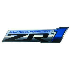 C6 Corvette ZR1 Supercharged Wall Emblem Large Metal Art 09-13 Full 34" by 8.5"