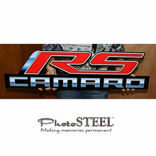 Load image into Gallery viewer, Camaro RS Full Size Wall Emblem Art w/ Script 34&quot; by 9&quot; 5th Gen 2010 thru 2015
