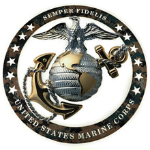 Load image into Gallery viewer, USMC Officer Round Emblem Magnet 4&quot;x4&quot; Marine Corps Semper FI
