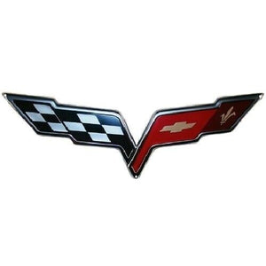 C6 Corvette Crossed flag Wall Emblem Large Metal Art 05-13 Full 32" by 12"